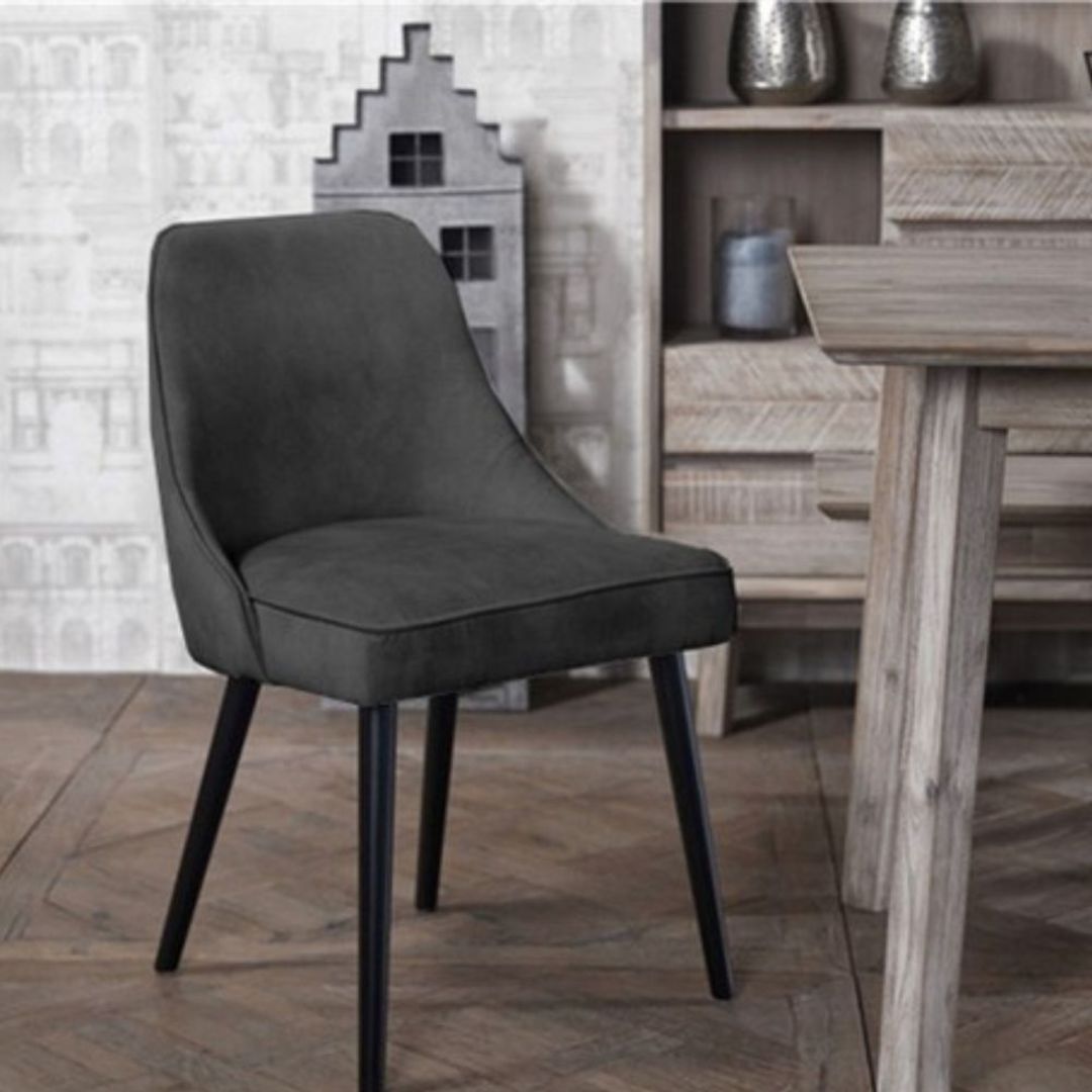 Pedro Dining Chair - Dark grey Velvet image 3